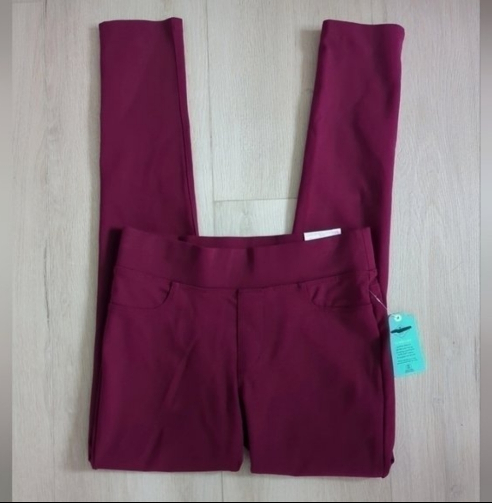 ST. JOHN'S  BAY | Women's Deep Ruby Mid Rise Slimming Skinny Leggings